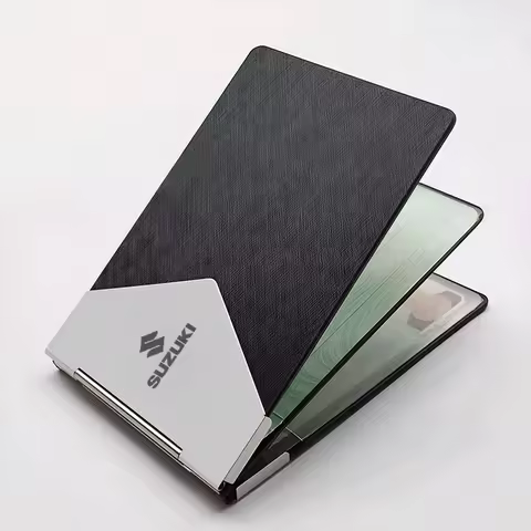 Leather ID Card Holder Cover With Car Badge For Suzuki Swift Vitara Baleno Jimny Samurai SX4 Ignis A