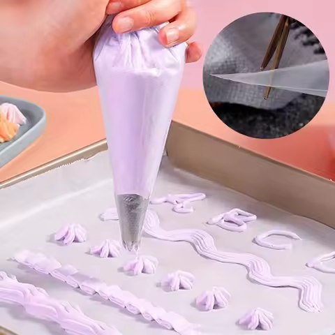 100Pcs 27×17cm (10.63×6.69in) Disposable Piping Bags - Thickened Non-Slip PE Plastic, Leak-Proof & E