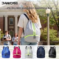 25L Dry Wet Separate Swimming Bag, Sports Drawstring Backpack With Shoe Compartment And Waterproof P