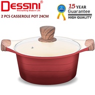 DESSINI ITALY XWB-24 Die Cast Aluminium Non Stick Casserole Pot Bowl Deep Fry Pan Induction Cookware