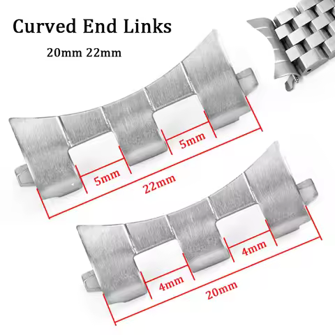 20mm 22mm Stainless Steel Curved End Adapters for Seiko SKX009 SKX007 SKX173/175 Metal Link Watchban