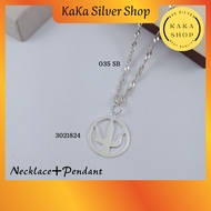 Original 925 Silver Necklace Chain + OM Pendant (3021824) | Rantai Leher + Loket OM Perak 925 | Read