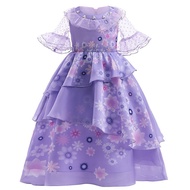 Kids Isabella Princess Purple Fancy Ruffles Birthday Party Dress Up Gown For Girls Halloween Carniva