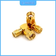 【E-WOITD】 2pce ADAPTER RP.SMA MALE JACK ไปยัง SMA FEMALE JACK Connector มุมขวา