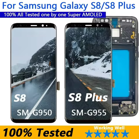 OLED Display For Samsung Galaxy S8 Plus G955 G955F LCD With Frame Touch Screen Digitizer For Galaxy 