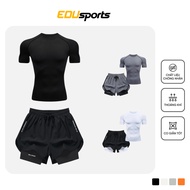 Edu Sport Men's Gym Clothing Set Combining Body Shirt and 2-Layer 4-Way Stretch Shorts BMNT01