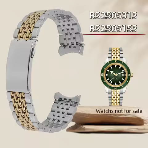 21mm Curved end 316L Stainless Steel Watch Strap for Rado Captain Cook 01.763 Men's Bracelet steel b