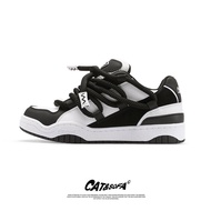 รองเท้าผ้าใบทรงสเก็ตบอร์ดสไตล์ลำลอง Cat & Sofa สำหรับผู้ชาย รองเท้าผ้าใบแบบสวมหัวกลม พื้นยาง รองเท้า