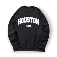 HOUSTON TEXAS Sweater Crewneck Print DTF II HOUSTON TEXAS Sweatshirt Basic II Size M - XL (Men & Wan