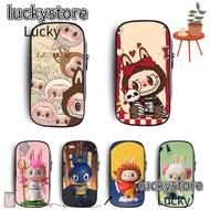 LUCKY Pencil Cases, Large Capacity Water Proof Labubu Pencil Bag, Cute Cartoon Stationery Box for La