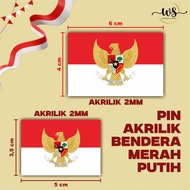 MERAH INDEPENDENCE ACRYLIC PIN - RED AND WHITE FLAG PIN - GARUDA PANCASILA BROS PIN