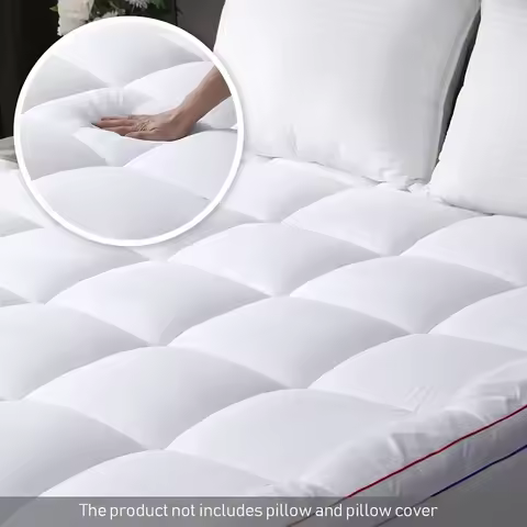 Cooling Mattress Topper , Extra Thick Mattress Pad Pillow Top Mattress Cover Quilted Fitted Mattress