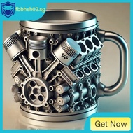 [in stock] Hot-selling 3D Punk Tea Cup Stainless Steel V6V8Coffee Cup Mechanical Engine Engine Mug 6