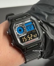 HUBSTORE 卡西歐 CASIO 世界地圖 十年電池壽命 100米防水 AE1200 AE-1200 AE1200WH AE-1200WH AE-1200WH-1 AE-1200WH-1A AE-