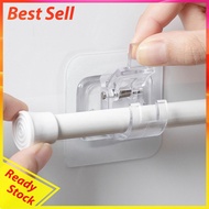 ♈Ready Stock♈2PCS No Drill Curtain Rod Brackets Wall Mount Rod Hooks for Bathroom Kitchen