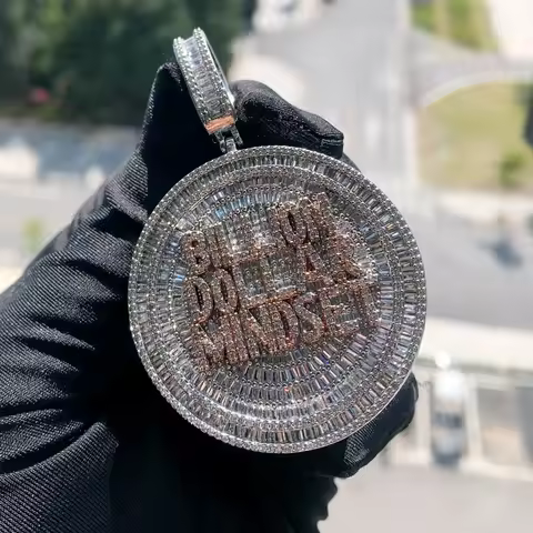 2025 New Hip Hop Micro Pave 5A Cubic Zirconia CZ Silver Gold Rose Color Billion Dollar Mindset Penda