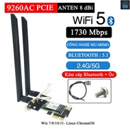 Wifi 5 Intel AC 9260 2.4/5GHz Card with integrated Bluetooth 5 short & tall boards for PC,Tiny,SFF,M