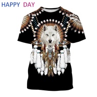 2026 New Men's 3d Print Indian Style T Shirts Retro Native Americans Indian Pattern Short Sleeves T 
