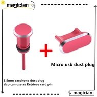 MAG Metal Dust Plug Headset Stopper Charging Port Cover Retrieve Card Pin 3.5mm jack