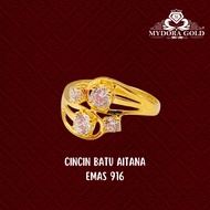 MYDORAGOLD Cincin Batu Aitana | EMAS 916/22K