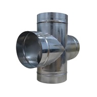 Stainless Steel Spiral Duct Exhaust Installation Accessories Galvanized Engineering Four-Way Round T