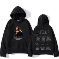 Hip Hop Graphic Printing Hoodie Adele for Autumn/Winter Gothic Fleece Sweatshirt Long-sleeved Grunge