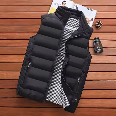 Men Vest Windproof Vest Men Jacket Sleeveless Vest Winter Jacket Casual Coat Men down Cotton Warm Th