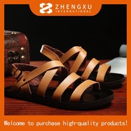 Big Size Men's Leather Gladiator Sandal Outdoor Beach Shoe Breathable Waterproof