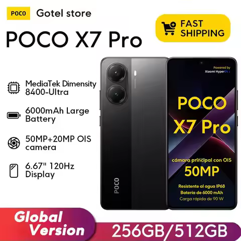 POCO X7 Pro 5G Smartphone Dimensity 8400-Ultra 6.67" 120Hz AMOLED 90W HyperCharge 1.5K 120Hz Display