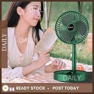 DAILY Portable Table Fan 3 Speeds Wind Quiet Rechargeable Battery Powered USB Desktop Folding Fan