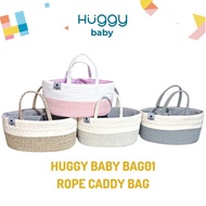 Huggy Baby BAG01 Rope Caddy Bag | Diaper Bag Organizer Bag Baby Bag - BLUSH PINK(H2B0) Diaper Bag Multipurpose Caddy Bag With Lid Gray Color/Baby Bag Diaper Bag Disney Diaper Bag Multi-Function Diaper Bag Equipment