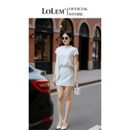 LOLEM DO335 striped short slim fit dress for work and street, youthful and elegant style