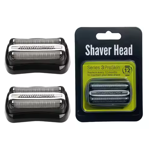 2pcs for Braun Series 3 Replacement Electric Shaver Heads Knife Net Membrane 301S 310S 320S 340S 360