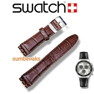 STRAP TALI KULIT JAM TANGAN SWATCH 19MM TALI JAM SWATCH IRONY CHRONO UKURAN 19MM