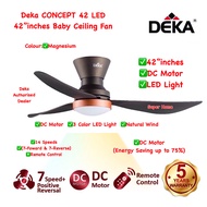 Deka Fan CONCEPT 42 LED (Magnesium) 42 inch 3 Blades DC Motor Ceiling Fan with Remote Control ((3 Color LED Light)) - 14 Speeds (7 Forward + 7 Reverse) - ((New Model))