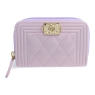 CHANEL 漆皮皮革Boy Coin Purse金扣零錢包