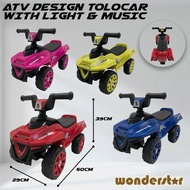 4 WHEEL ATV DESIGN TOLOCAR RIDE ON TOY 4 WITH MUSIC & LIGHT 1-3 YEARS OLD