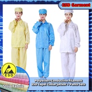 IND1006 (Direct Factory) 0.5mm Stripe Line Conductive Anti-Static Lapel Collar Jacket and Pants Set 