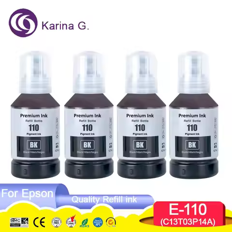 110 C13T03P14A T03P Compatible Refill Ink for Epson EcoTank M1100/M1120/M1140/ M1170/M1180/M2120/ M2