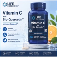 Life Extension Vitamin C and Bio-Quercetin, EXP:12/27, 1000 mg, 250 Vegetarian Tablets, Immune Healt