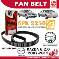 S2U Gaido Fan Belt Mazda 6 2.0 Air Cond Alternator Power Steering Belt 6PK2250 6PK2255 Tali Kipas Ke