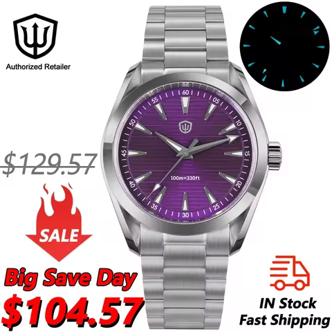 Watchdives WD0006 Watch VH31 Sweep Second Movement Domed Sapphire Crystal BGW9 Luminous 10Bar Waterp