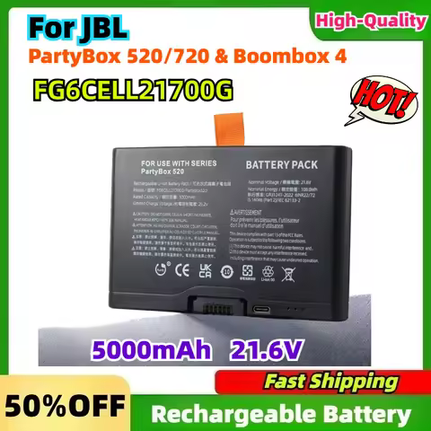 Replacement Battery for JBL PartyBox 520/720 & Boombox 4 | 5000mAh 21.6V | Model FG6CELL21700G(Type-