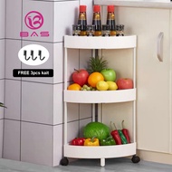 BAS trolley rack kitchen stacking rack toilet rack 3 tier multipurpose trolley with wheels