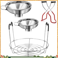 4 Pieces Canning Kit, 1PC Canning Rack+ 1PC Canning Jar Lifter Tong+ 2PC Canning Funnels, Canning Su