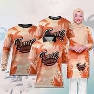 Family Microfiber Jersey Outfit - Orange Travel Wear - Fully Customized Print