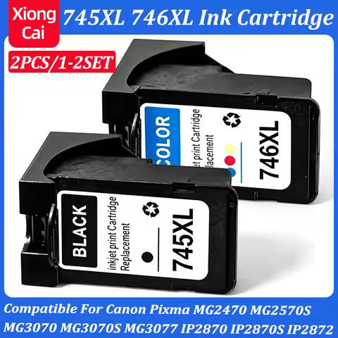 2PCS 745XL 746XL PG745 CL746 Ink Cartridge Compatible For Canon Pixma MG2470 MG2570S MG3070 MG3070S 