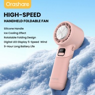Orashare HF13C 4000mAh พัดลมพกพาพับได้ความเร็วสูง 100 ระดับความเร็วระเบียบแผ่นทําความเย็นประคบเย็น