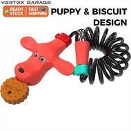 Cute Puppy Silicone Cable Bicycle Lock 1000mm Anti-Scratch Bicycle Helmet Lock Cafe Security Gear fo