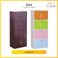 Jo ELLE – Zim 8 Doors Storage Cabinet with Lock / Storage Cabinet Almari Berkunci / Cabinet With Loc